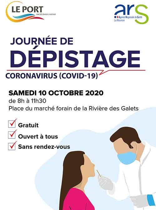 Covid-19 : dépistage gratuit ce samedi à la Rivière des Galets