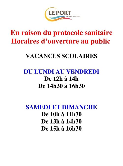 Horaires d’ouverture de la piscine pendant les vacances
