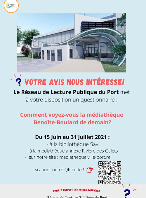 Sondage : comment voyez-vous la médiathèque Benoite Boulard de demain?