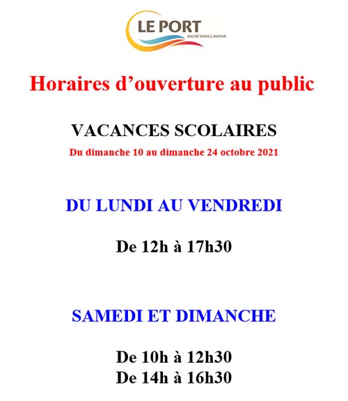 Les horaires d’ouverture de la piscine durant les vacances scolaire