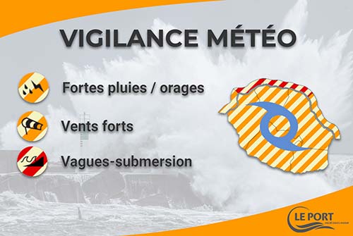 Vigilance fortes pluies, vents forts et vagues-submersion