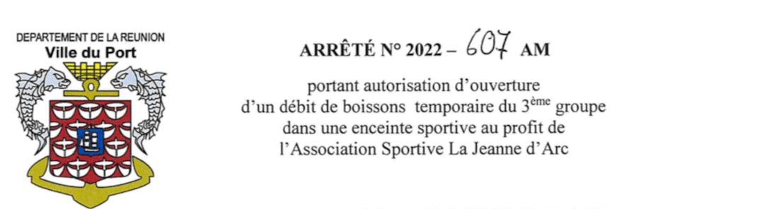 Arrêté municipal – ouverture temporaire d’un débit de boissons