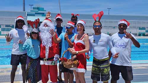 Le père Noël à la piscine municipale