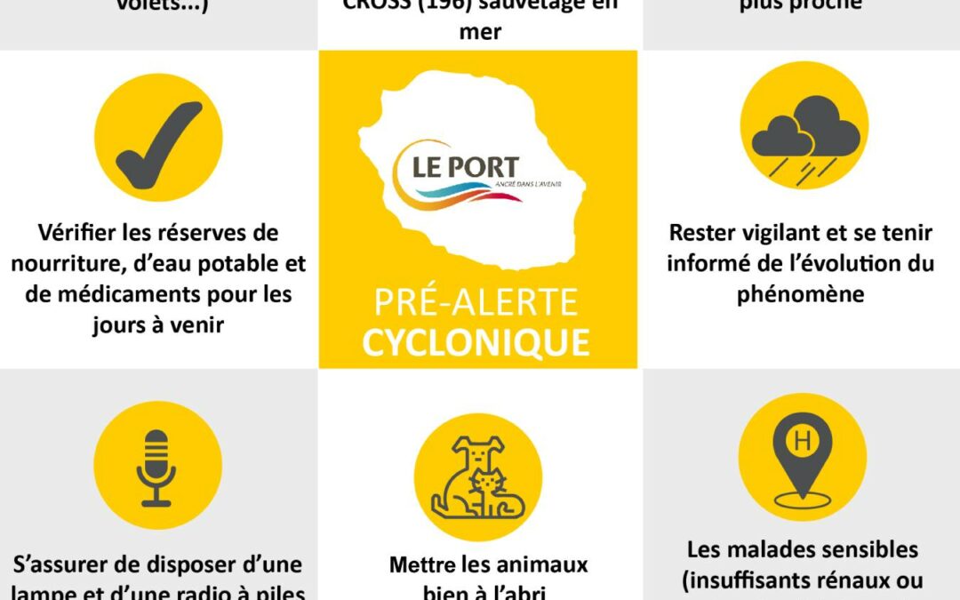 Pré-alerte jaune cyclonique : Je m’informe et j’anticipe