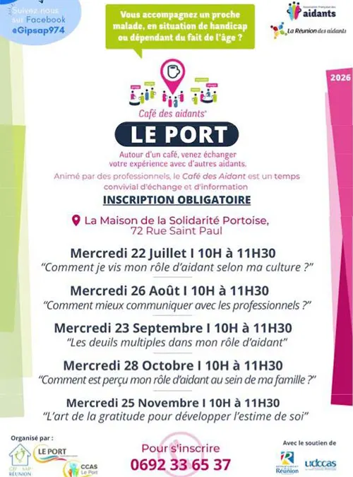Découvrez la programmation du Café des aidants au Port