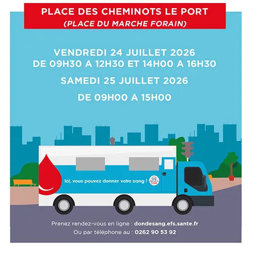 Collecte de sang les 24 et 25 juillet au Port