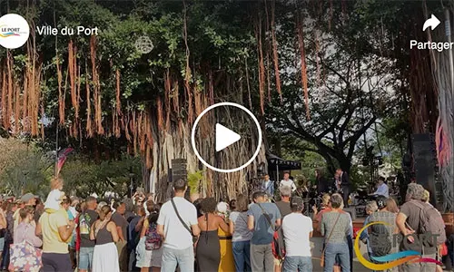 Classe orchestre du Collège Le Toullec et Hot Cotton Show Set & Jazz Cocoon sur la scène Banyan, samedi 1er août dans le cadre de Jazz dann Port.